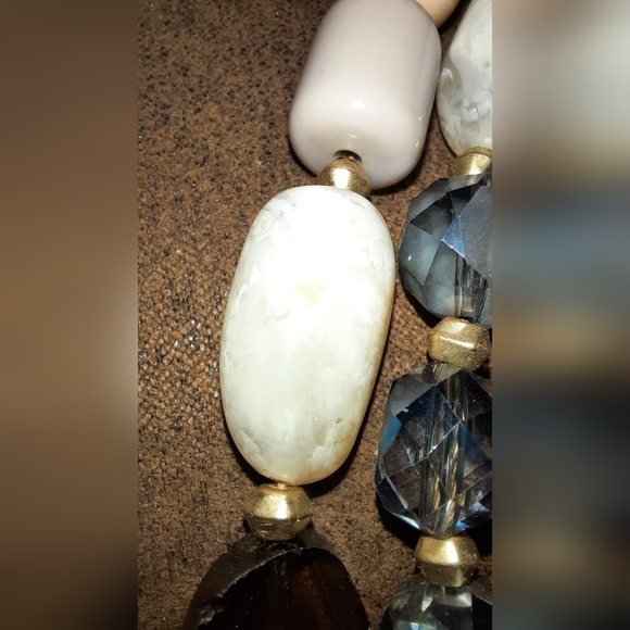 Loft Gemstone multistrand necklace signed crackle quartz faceted crystal beaded - Picture 10 of 15